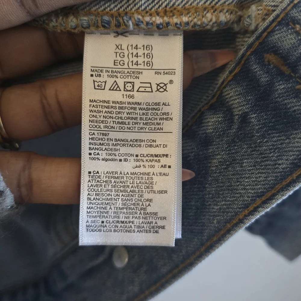 Old Navy Girls XL 14-16 Oversized Denim Jean Jacket Blue 100% Cotton Teen